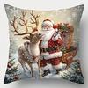 1 шт. Рождественские наволочки с принтами, Подходят для рождественского домашнего декора, наволочка, без наполнителя.