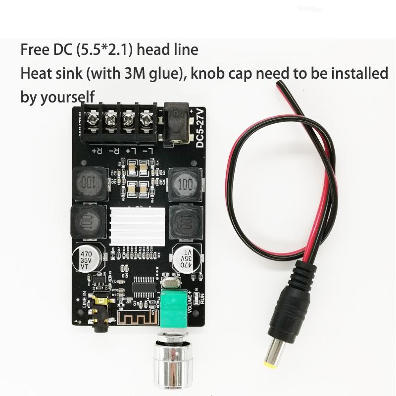 ZK-502C HIFI Bluetooth 5.0 Усилитель Плата 50 Вт × 2 TPA3116D2 Стерео Класс D Аудио Модуль с AUX Входом Фильтрующим Индуктором и Бесплатным DC Кабелем