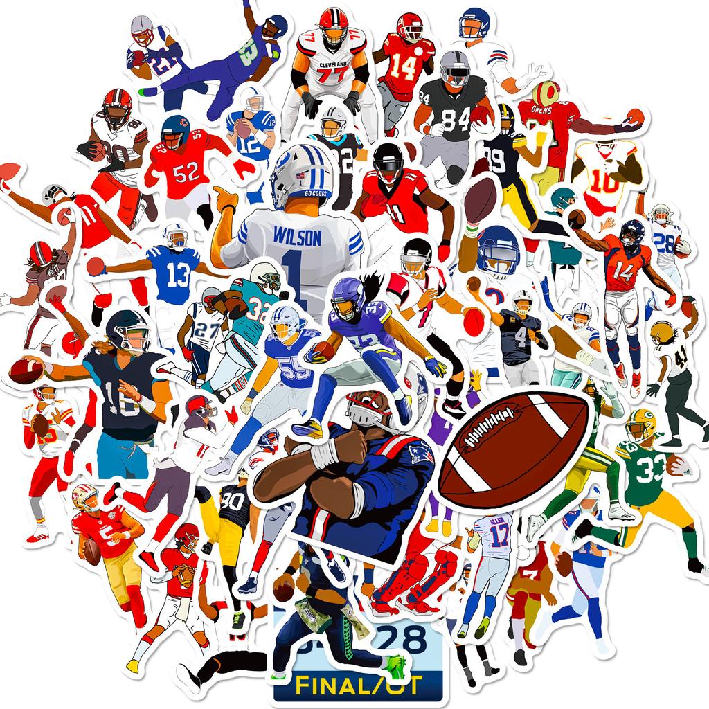 50 Наклеек на спортивный чемодан для регбистов, граффити-наклеек, декоративных наклеек на холодильник