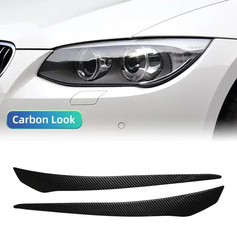Пластик ABS Передняя Бровь Фары Веко Накладка Крышка Фары Наклейка Для BMW E92 E93 2007-2014 Глянцевый Черный Авто Аксессуары