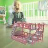 Doll House Miniature Furniture Bunk Bed Pretend for Play Detachable Toy Role for Play for w/ Ladder DIY Accessories