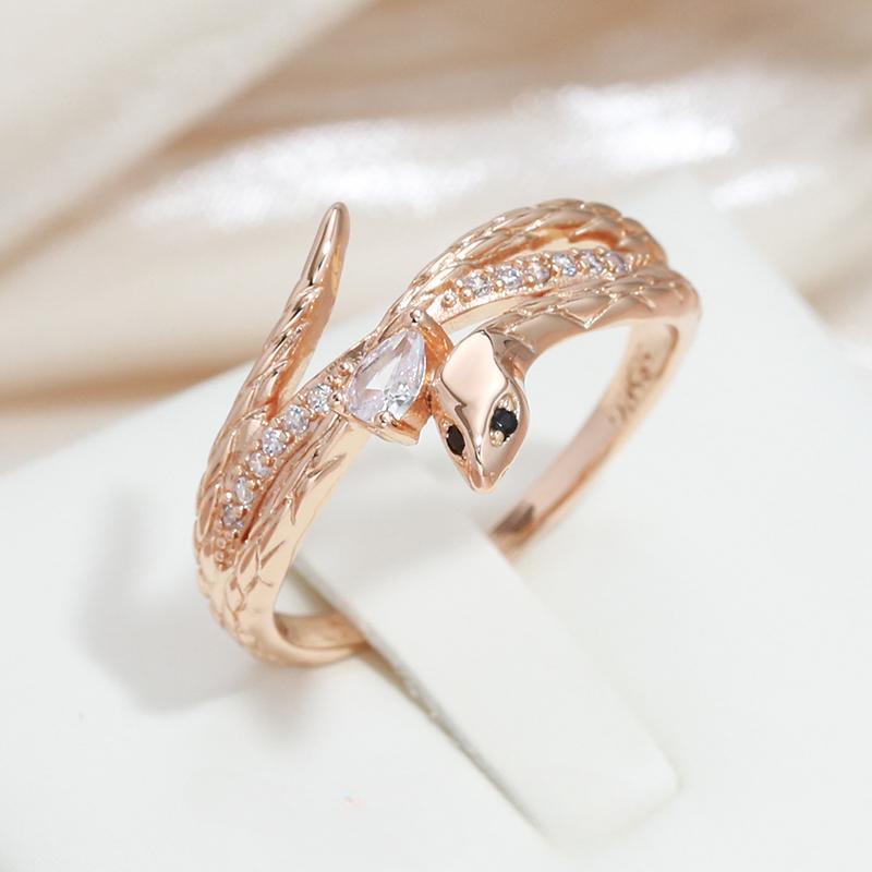 Милые кольца в виде змеи золотого цвета для женщин