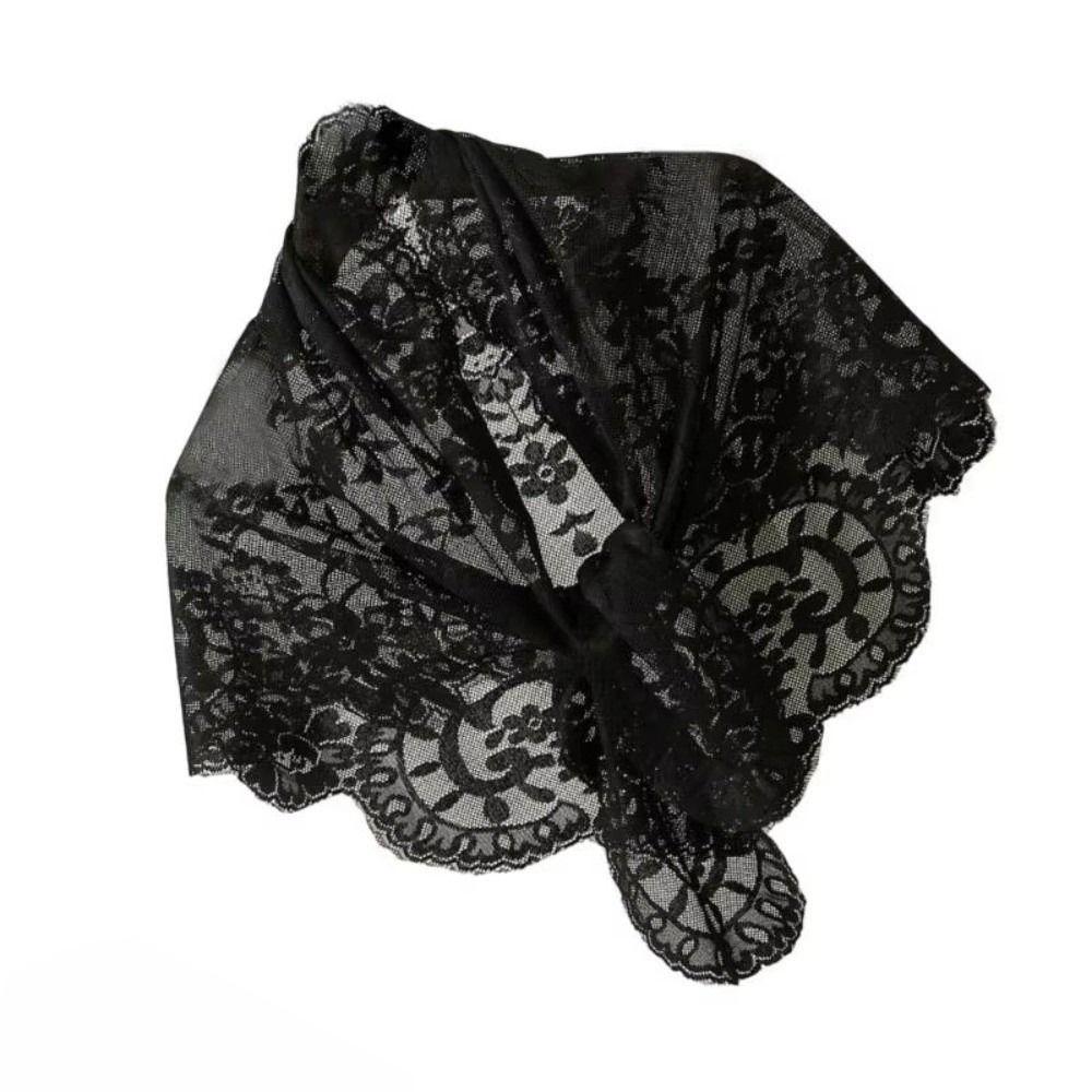 French Style Lace Triangle Scarf Elegant Wedding Headscarf Fashion Crochet Head Scarf Party