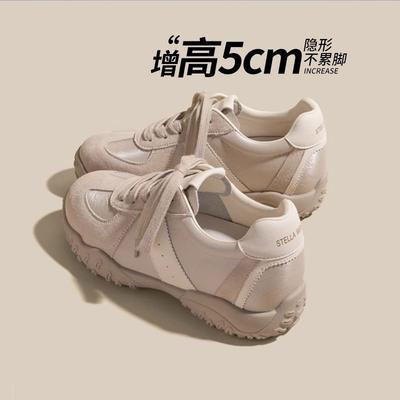 Первый слой коровьей кожи ~ натуральная кожа платформа немецкие кроссовки женские увеличивающие рост женские туфли 2025 весна и лето новые досуговые спортивные туфли