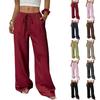 Fashion Women's Versatile Drawstring Casual Solid Color Pleated Wide-leg Pants For Women