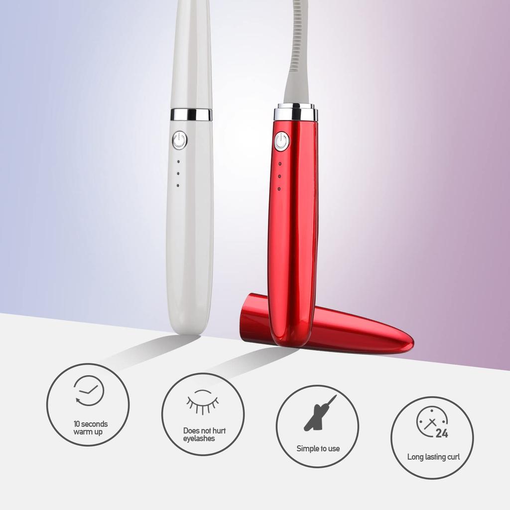 Подогреваемые щипцы для завивки ресниц, перезаряжаемая расческа для завивки ресниц, быстрая естественная завивка, длительная завивка в течение 24 часов, 3 температурных режима, инструменты для макияжа глаз
