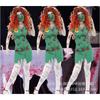Halloween Costume Green Horror Bloodstained Female Nurse Uniform, Zombie Nurse Doctor Stage Performance Party Costume