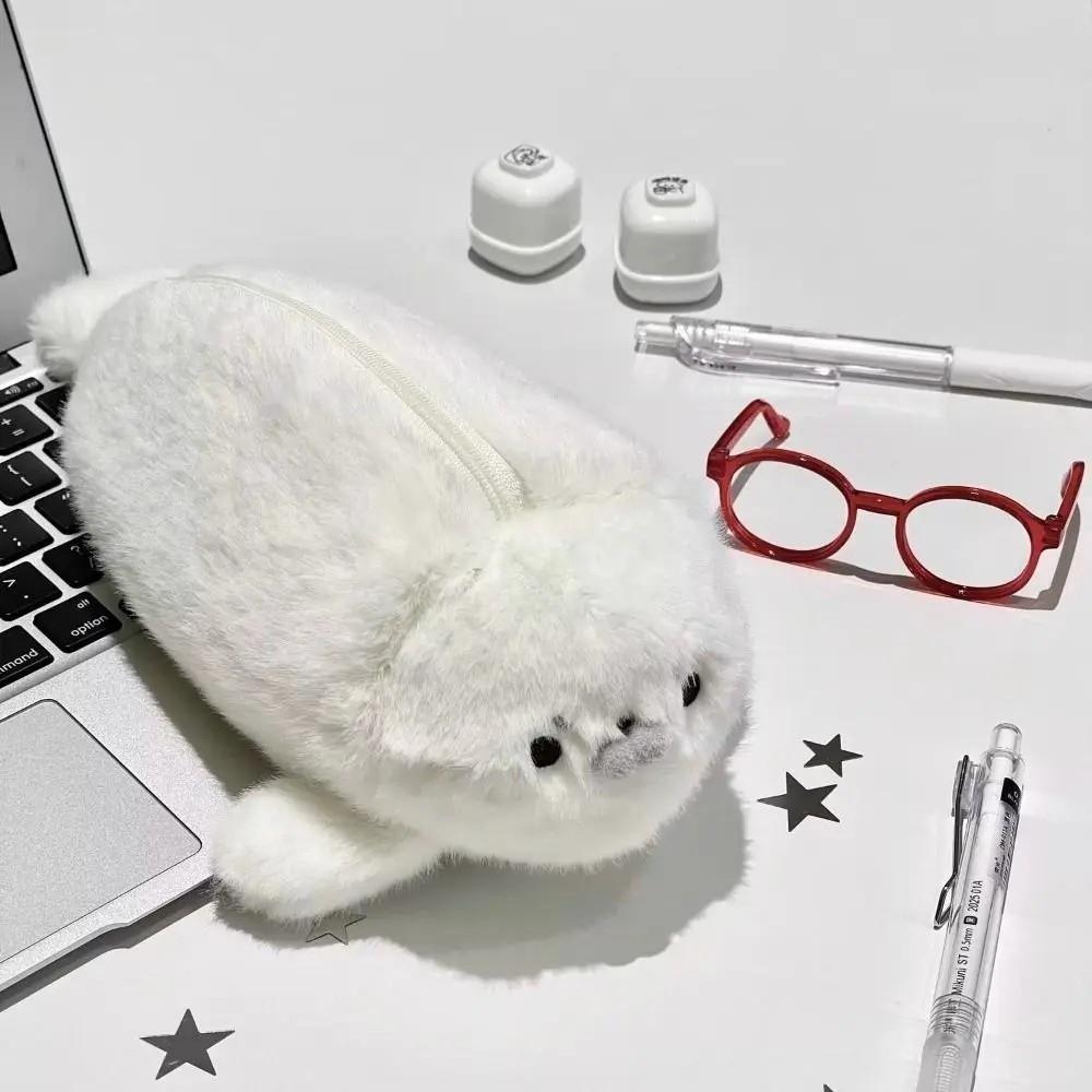 Animal Seal Doll Pen Pouch Large Capacity Stationery Storage Bag Little Seal Pencil Case  Daily Use