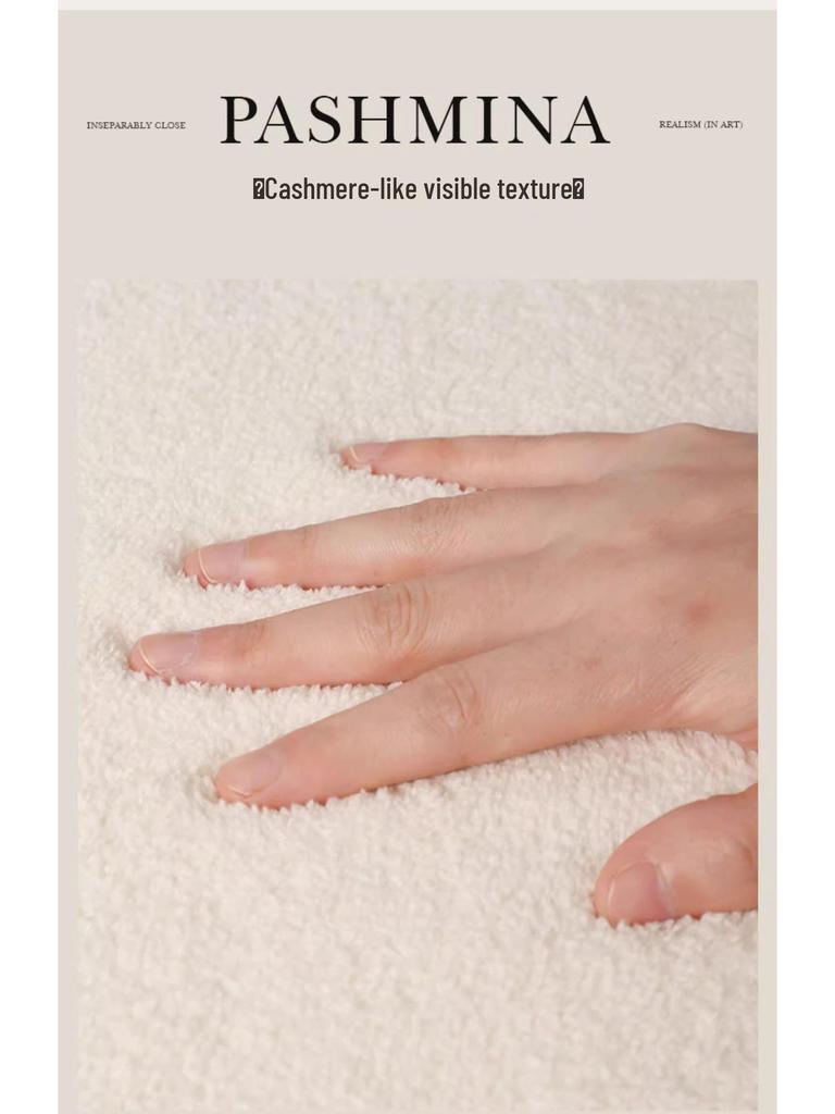 Плюшевый Нескользящий Ковер из Искусственного Кашемира, Большой Зимний Напольный Коврик с Обметанными Краями