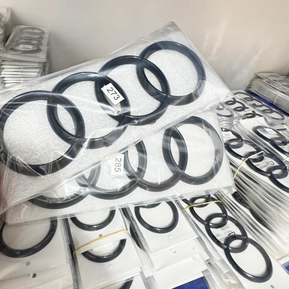 hot Black/Silver 4 Ring ABS Car Hood Front Bonnet Grill Rear Trunk Emblem Logo Badge Sticker For A3 A4 A5 A6 A7 Q2 Q3 Q5 Q8 TT