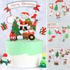 Creative Paper Cake Topper Snowflake Santa Claus New Year Cupcake Toppers Merry Christmas Christmas Cake Decor