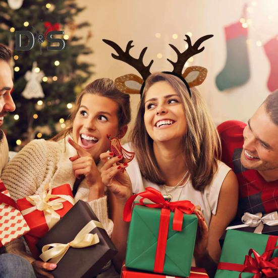 2 шт. повязка на голову в виде рогов оленя, рождественский обруч для волос в виде косплея, для взрослых, реалистичные уши в виде рогов оленя, аксессуар для волос