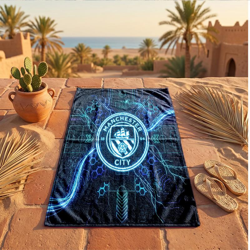 Manchester City Print Microfiber Beach Towel Quick Dry Absorbent Large Towel For Beach Swimming Travel