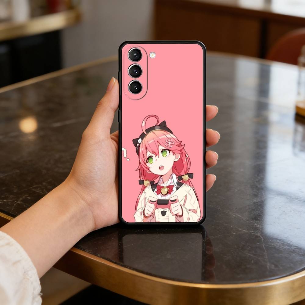 F-FuwaMoco-CO Phone Case For Samsung S25,24,23,22,30,21,10,9,Ultra,Plus,Lite,FE,4,5 G Soft Black Case