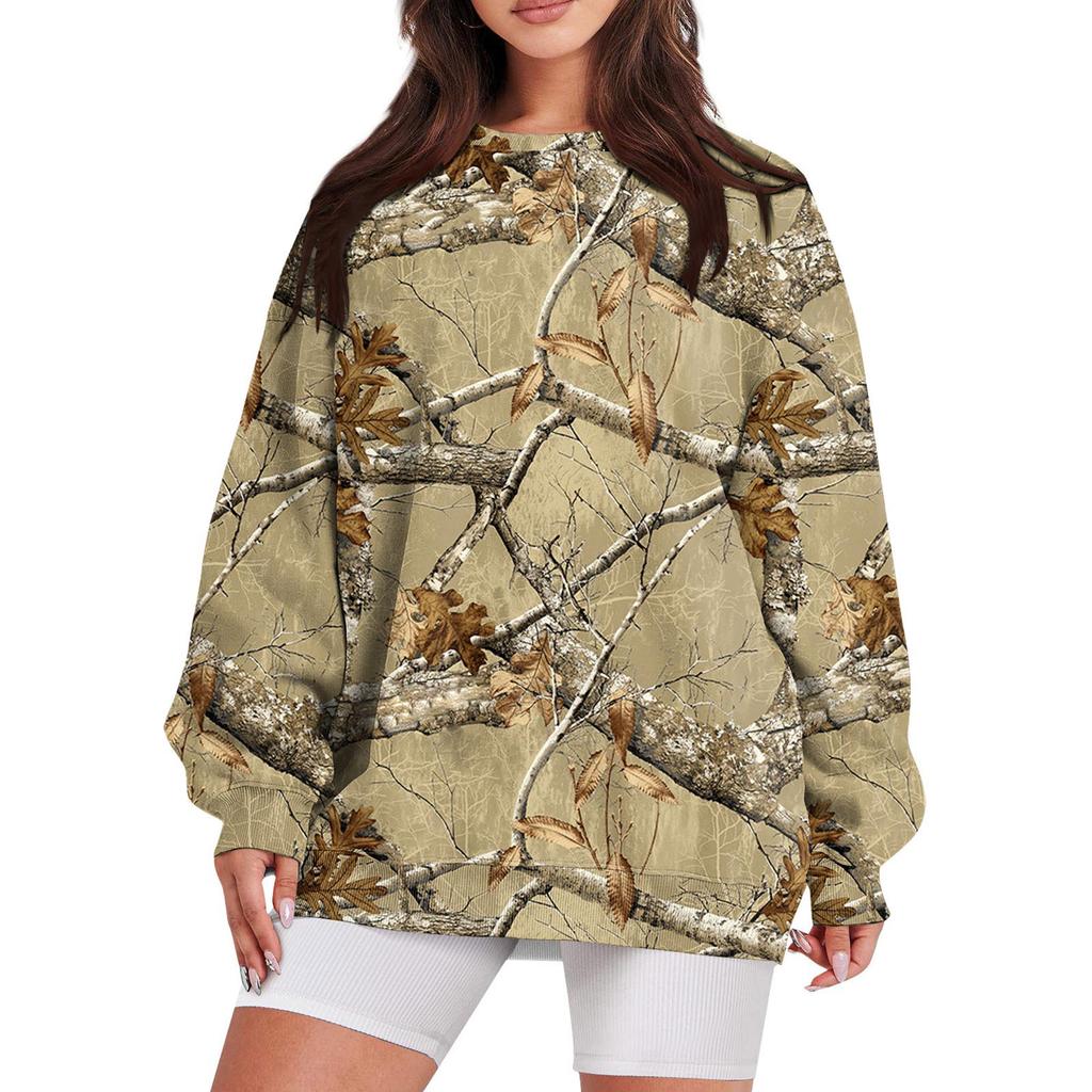 Женская повседневная модная винтажная толстовка с длинным рукавом и круглым вырезом с принтом, многослойный пуловер, топ