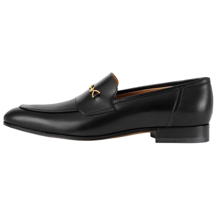 Gucci Женские лоферы Interlocking Jakarta, черный цвет, артикул 669816 1W600 1000
