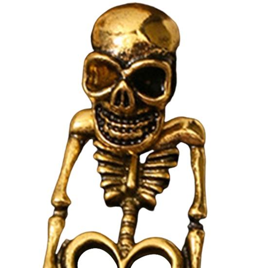 1 Pair Women Halloween Earrings Skeleton Shape Punk Exaggerated Polished Alloy Skull Jewelry Club Party Ear Jewelry