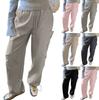 Women Loose Cargo Pants Hip Hop Sports Pants Drawstring Loose Wide Leg Casual Pants