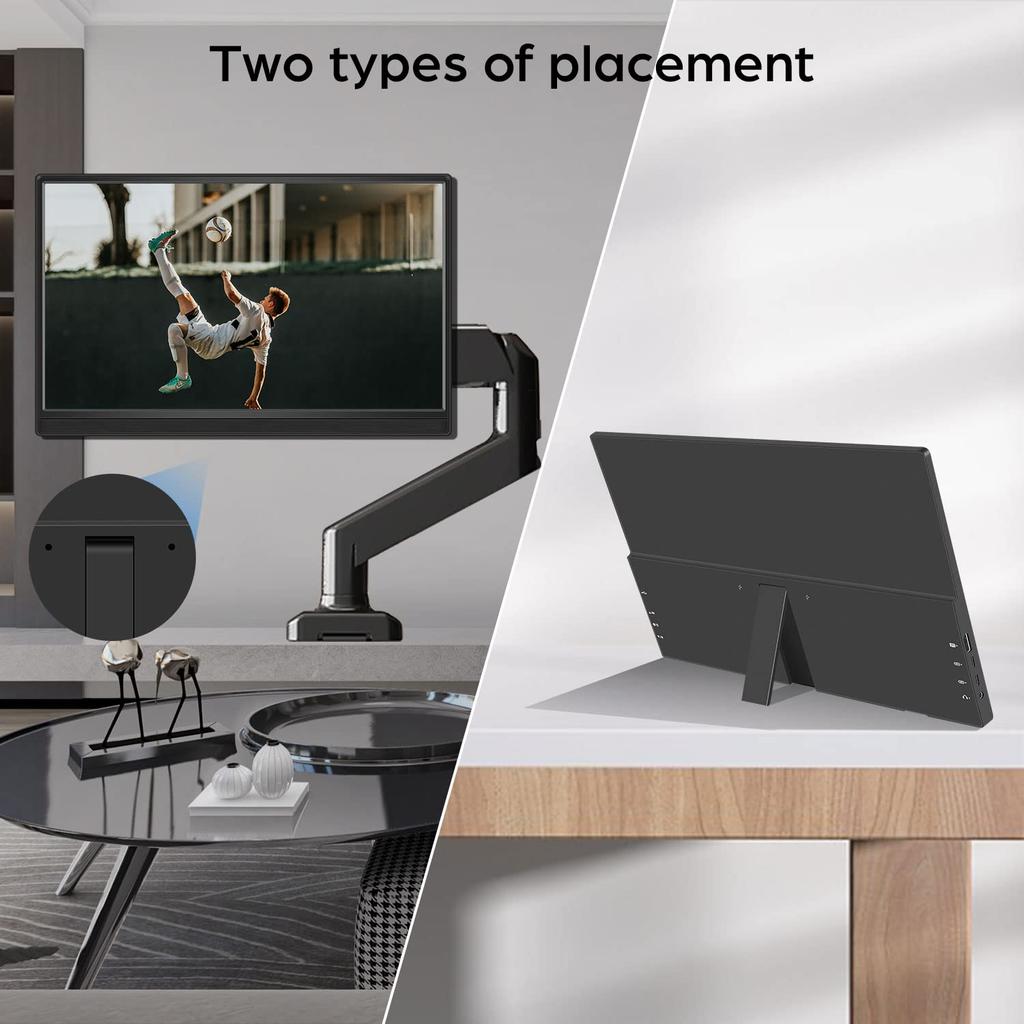 Inch Touch Mobile Monitor Lrtzcbi Thin Lightweight Screen Portable Monitor HDR IPS Panel FHD Resolution 1920x1080 Game Monitor 60Hz Touch Function