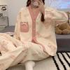 Women's Cartoon V-Neck Long-Sleeve Pajama Set
