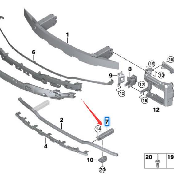 Передний нижний кронштейн из алюминиевого сплава для BMW 3 Series G20/G28, номера деталей 51119478577, 51119478578