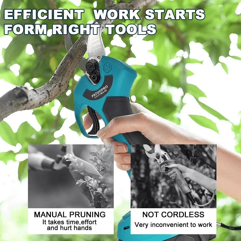 Brushless Electric Pruning Shear Cordless Garden Scissors Handheld Tree Bonsai Pruning Cutter Fit Makita 18V Battery(No Battery)