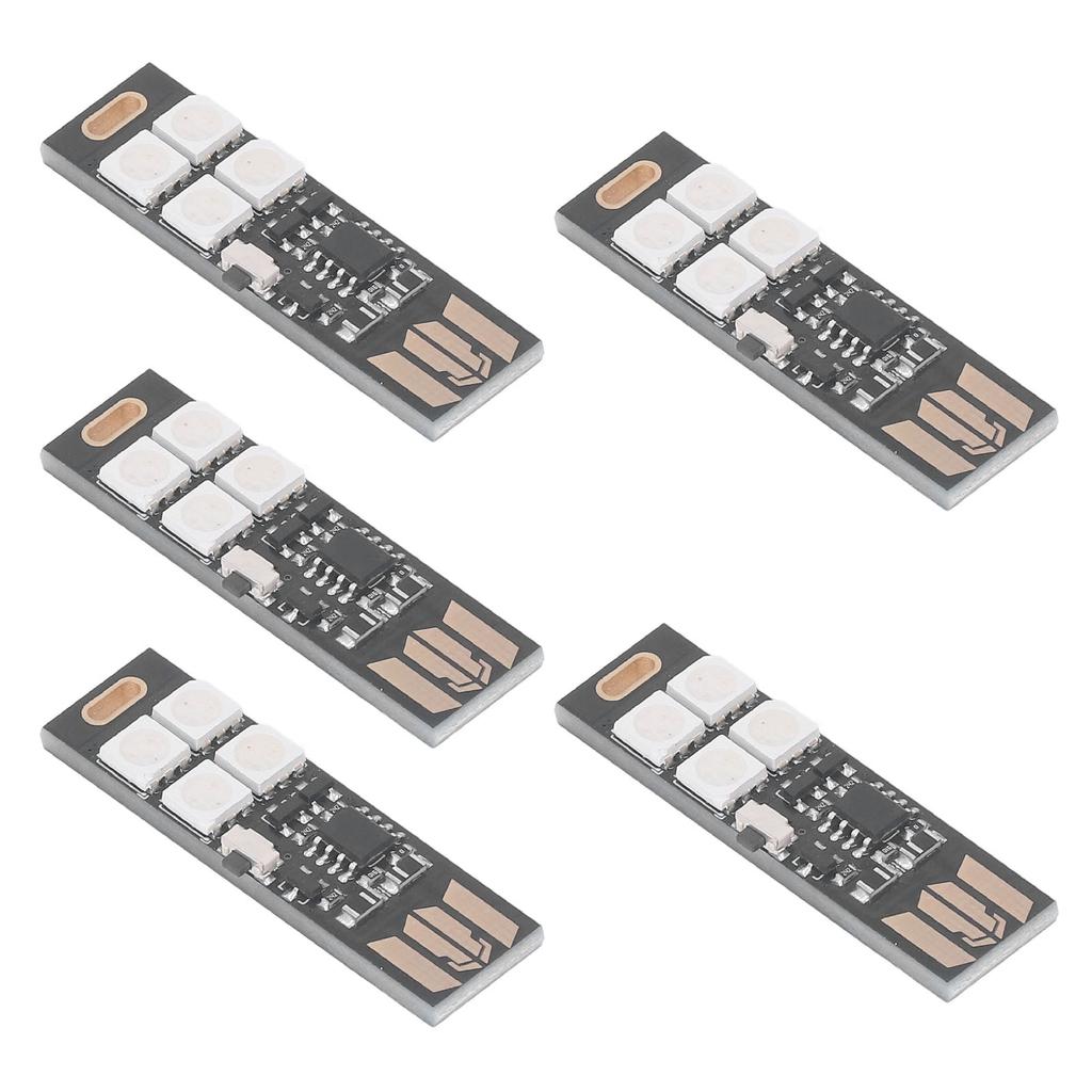 5 шт. Супер Мини USB Лампа Тонкая Ультратонкая Меняющая цвет 7 цветов RGB Ночник 4 LED ТВ