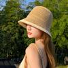 Летняя шляпа женская уличная защита от солнца козырек ажурная соломенная шляпа плетеная складная шляпа-ведро тонкая