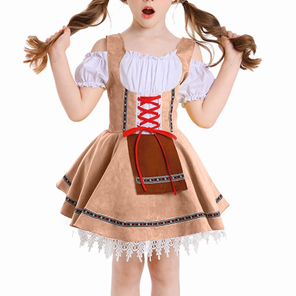 Винтажное платье для девочки однотонное лоскутное платья для косплея