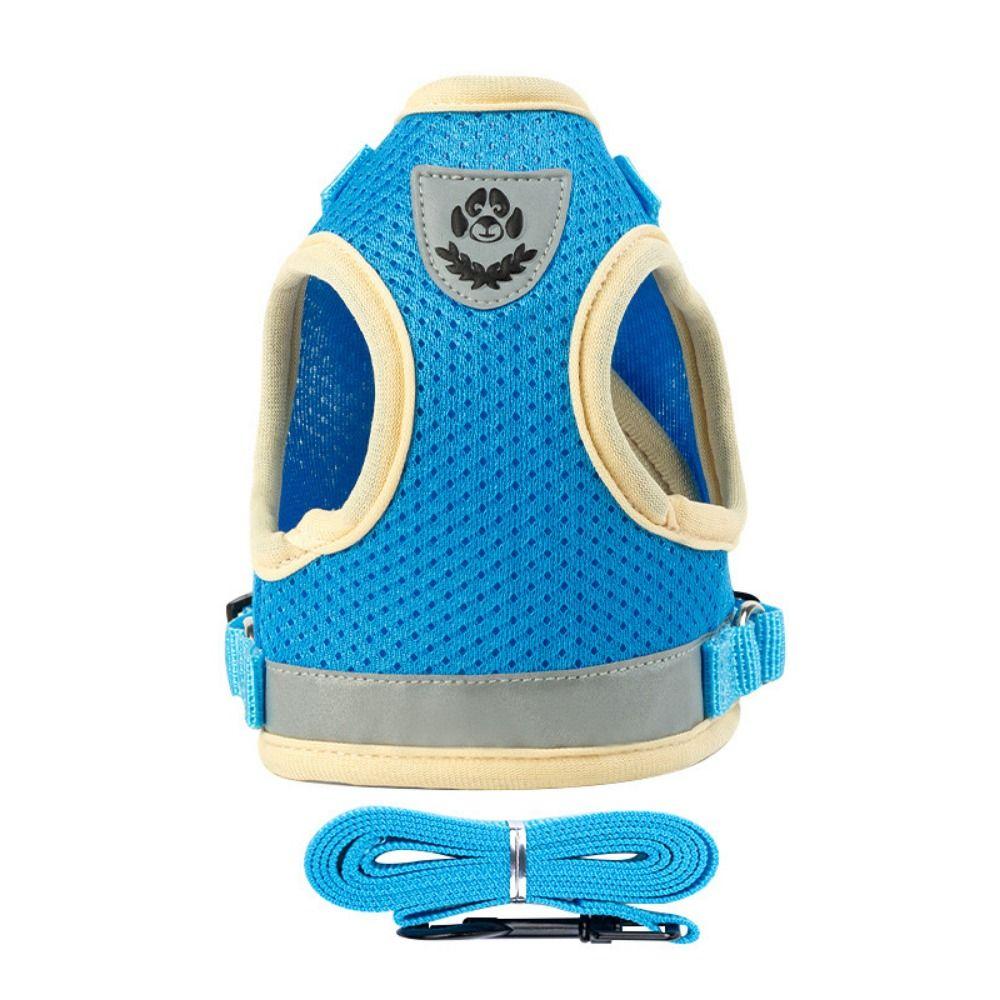 Светоотражающая шлейка и поводок для щенков, мягкие ремни для груди, сетчатый жилет для собак, для прогулок