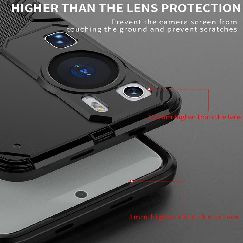 Fundas For Huawei P60 Pro Case Shockproof Armor Holder Bumper Back Coque for Honor 90 Lite Honer90 Light 90Lite Phone Cover