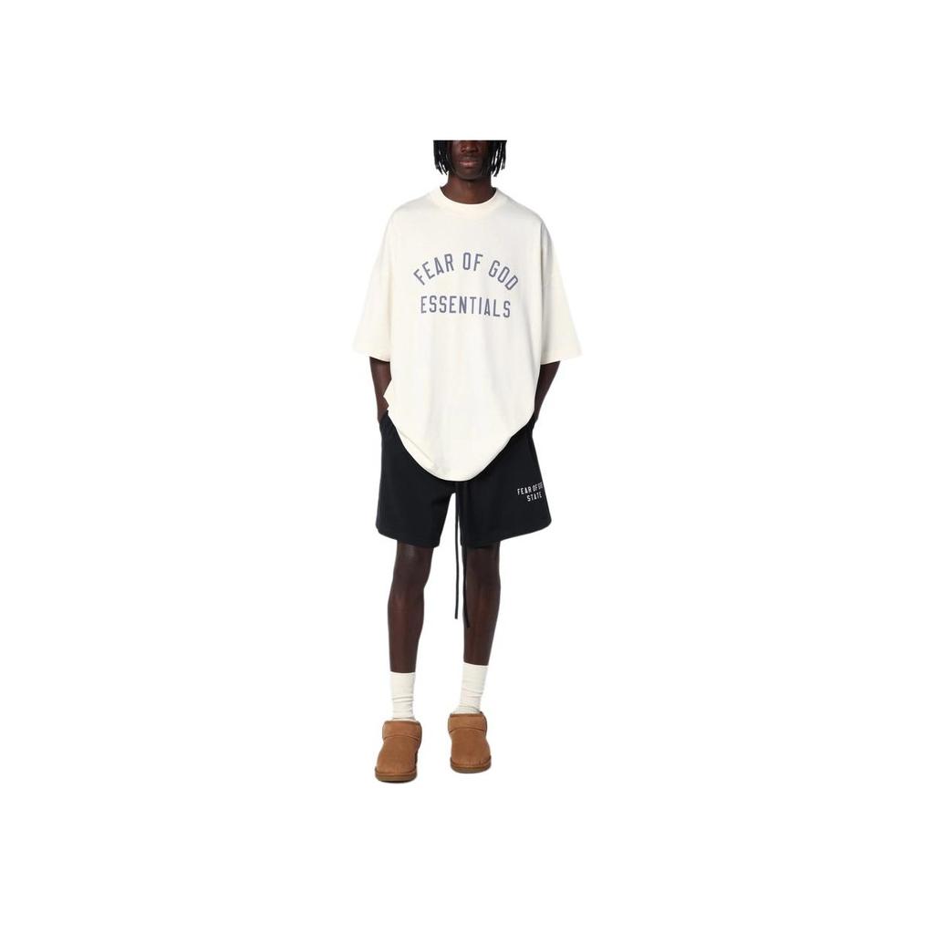 Fear of God Essentials Хлопковая футболка с круглым вырезом Мужские топы Кремовый 125BT244192F