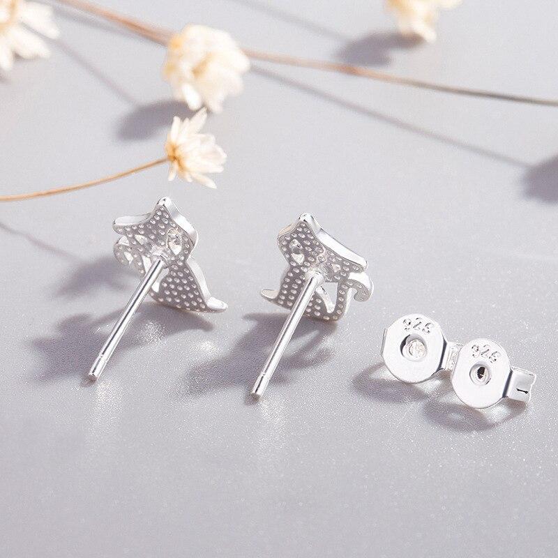 Серьги-гвоздики в виде кошки из стерлингового серебра 925 пробы для женщин, девушек, модные свадебные украшения A188