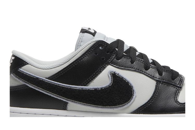 Мужские кроссовки Nike Dunk Low с замшевым Swoosh Черный Серый Черный/Серый/Белый