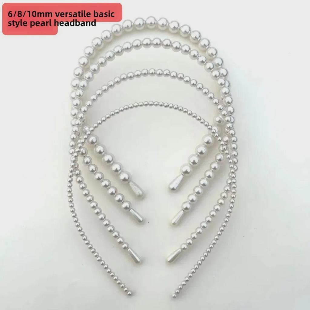 Свадебная повязка на голову с жемчугом: Жемчуг 6 мм и 8 мм, элегантный аксессуар для волос для женщин