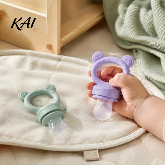 Easy to Hold Baby Feeder Silicone Fruit Feeder/Mold, Food Training Teething Relief Pacifier, Feeding Tool Safe Chewer for Infants Travel Pacifier