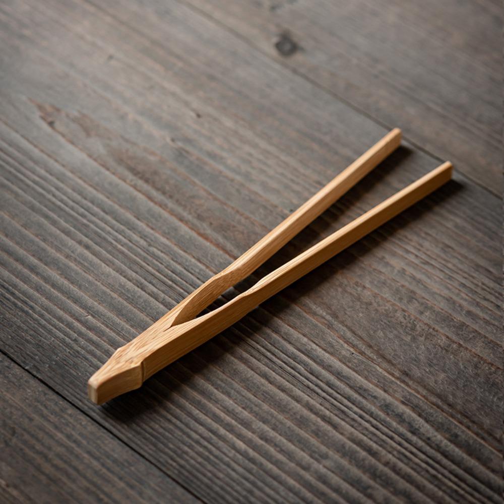 New Bamboo Wood Tea Clips Straight Durable Food Toast Salad Tongs Safe Tea Utensil Tweezer Kitchen