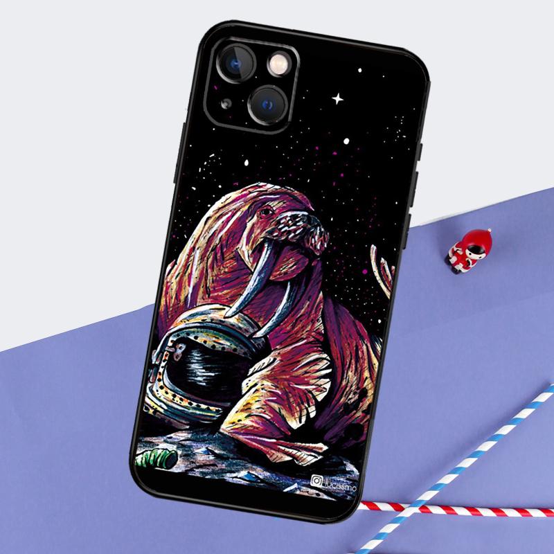 Милый чехол для телефона с моржом для iPhone 16 15 Pro Max 12 13 Mini 11 14 Pro Max XR 16 15 Plus 16e Cover Coque