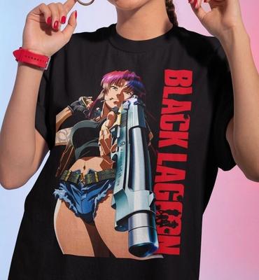 Black Lagoon Реви Футболка Манга Стрип Девушка Аниме Манга Подарки Рубашка Футболка Все Размеры