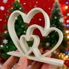 3D-печатная статуэтка «Сердце к сердцу» Романтическая минималистичная скульптура в форме сердца Пластиковая гладкая поверхность Любовный орнамент Украшение для дома