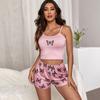 Летняя женская сексуальная пижама на подтяжках, комплект домашней одежды, новые принтованные топы и шорты, женский комплект пижамы на подтяжках, повседневная домашняя одежда