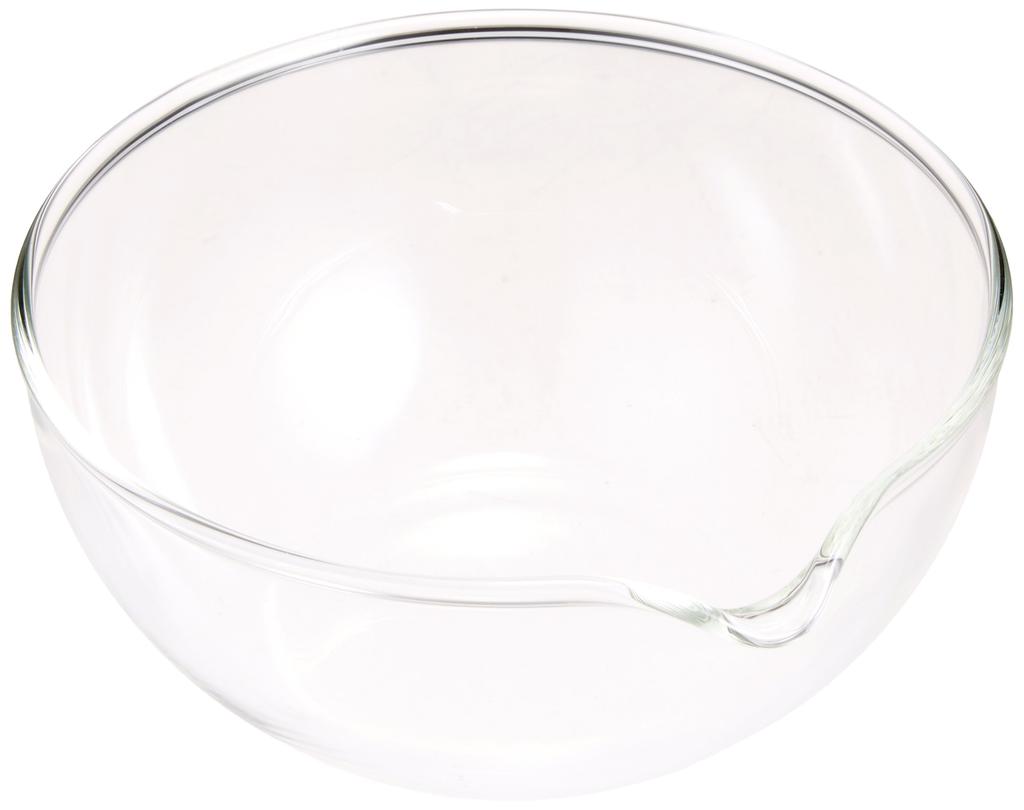 Iwaki AGC Techno Glass Heat Resistant Glass Bowl with Spout 250ml Outer Diameter Safe Wide Mouth Design for Easy Mixing of Ingredients Low Center of