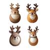 Soft Wool Felt Reindeer Ornament Embroidered Eyes Cheerful Pompon Nose Deer Christmas Handmade Doll Holiday Decor