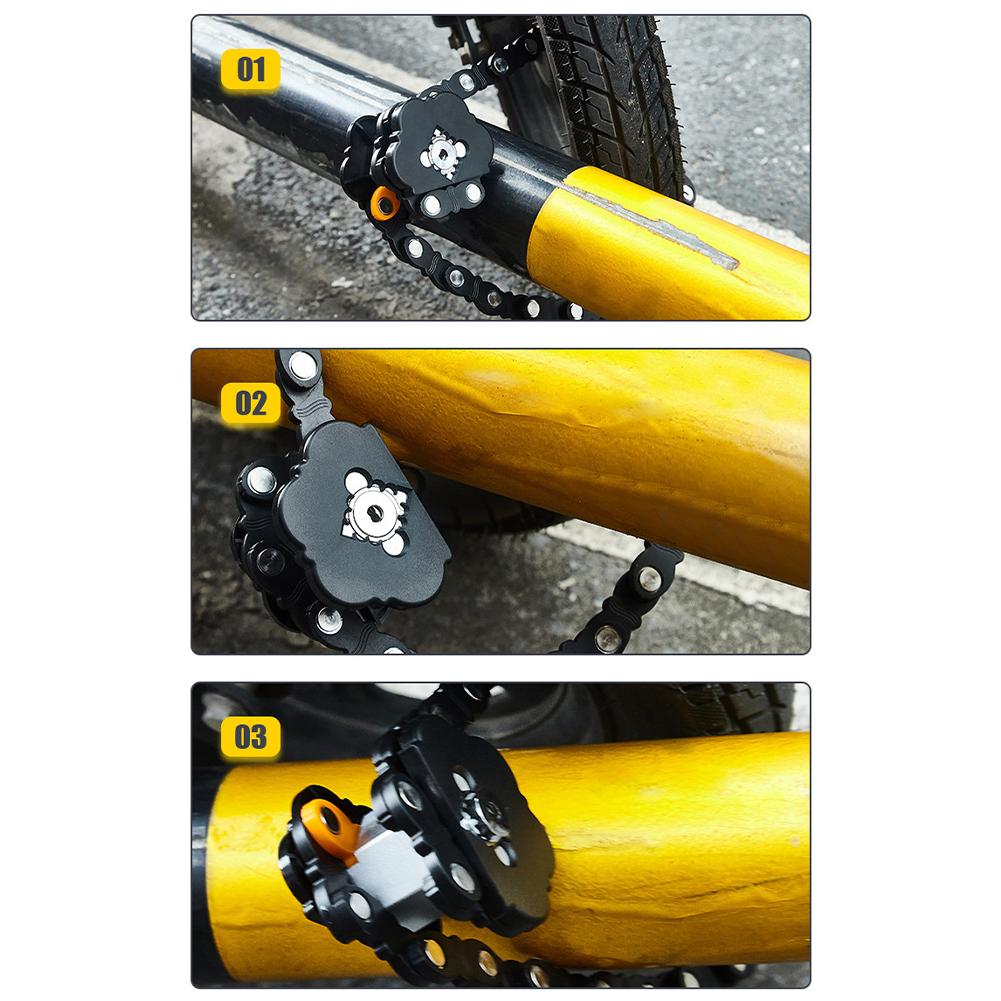 Bicycle Foldable Lock Waterproof Stainless Steel Lock with 2 Keys Bicycle Chain Lock for Bicycle Accessories