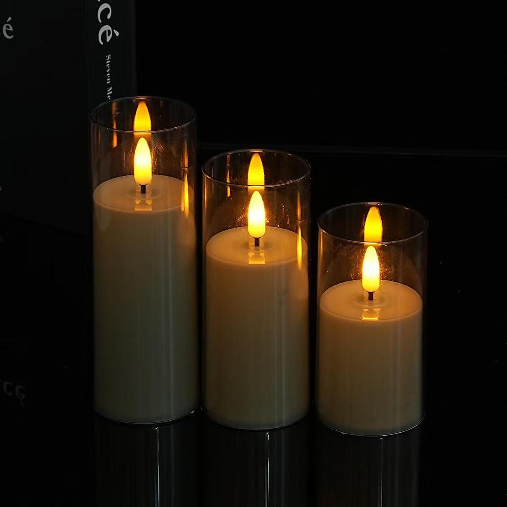 Acrylic LED Candle Atmosphere Light with Remote - Ideal for Romantic Birthday and Party Decorations.