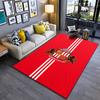 Football Club Area Rug, Sunderland AFC Crest Red White Stripes Print, Soccer Fan Supporter Pub Decor, Non-Slip Mat