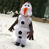 Children Snowman Cos Suit Animal Head Long Sleeves Jumpsuit Cosplay Parties Photography Prop Kids Performance Costume New Year Party Clothes