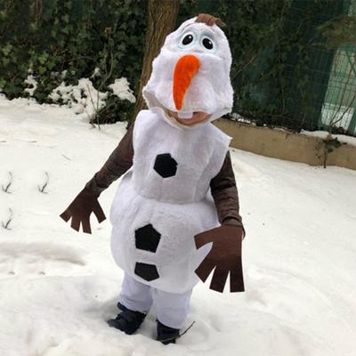 Детский костюм снеговика, комбинезон с длинными рукавами и головой животного, костюм для косплея, реквизит для фотосъемки, детский костюм для выступлений, одежда для новогодней вечеринки