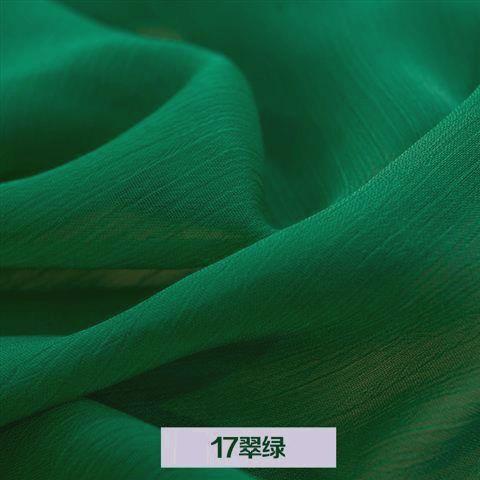 75D Pleated Chiffon Fabric Plain By The Meter for Clothes Dress Shirt Background Diy Sewing Cloth Soft Breathable White Green