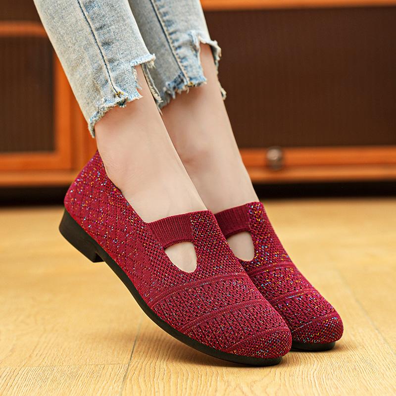 Женские туфли на плоской подошве, складные лоферы без шнуровки, женские туфли на одинарной платформе с квадратным носком, модная повседневная обувь для мам для мам, женская обувь